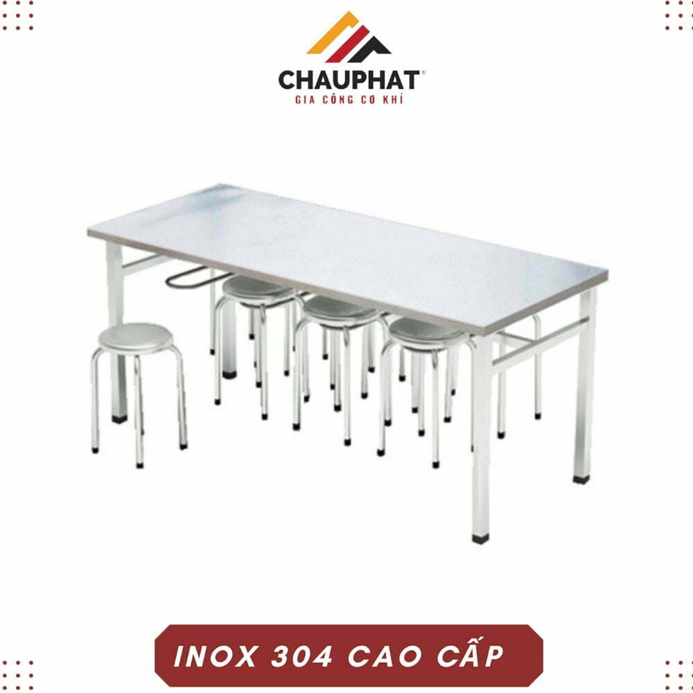 Bộ bàn ăn inox 21 Bộ bàn ăn inox