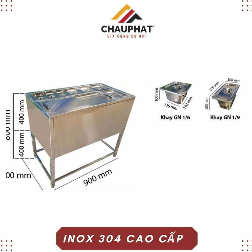 thùng đá inox âm bàn Có Khay Topping TD-TP14 6 thùng đá inox âm bàn Có Khay Topping TD-TP14