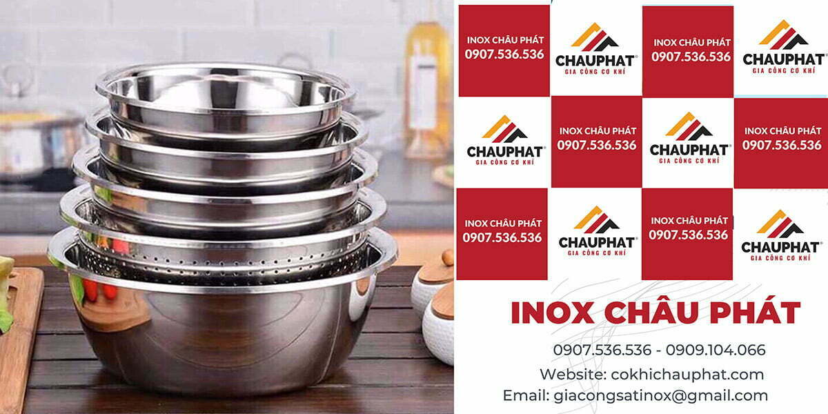 Bảng Báo giá Thau inox 304 - Bộ Thau Rổ inox 304 Mới Nhất